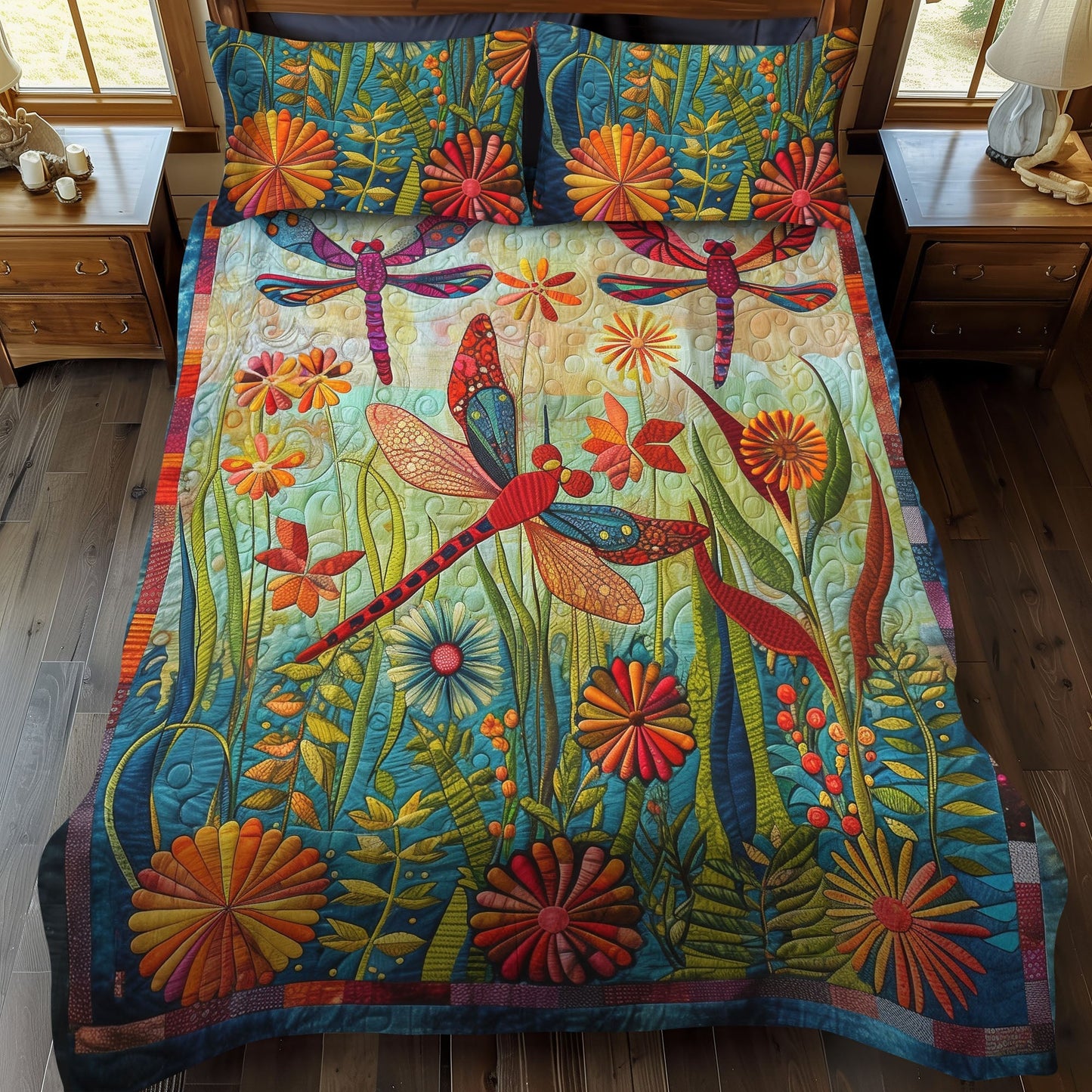 Jade Glider 3-Piece Quilted Bedding Set - Single (59" x 70")