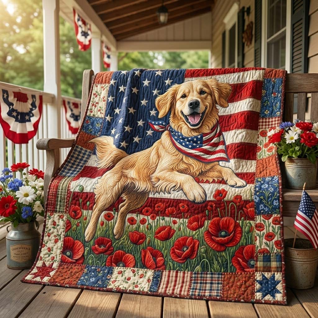 250th Golden Retriever Quilted Blanket - Baby (30" x 40") - Pack 1