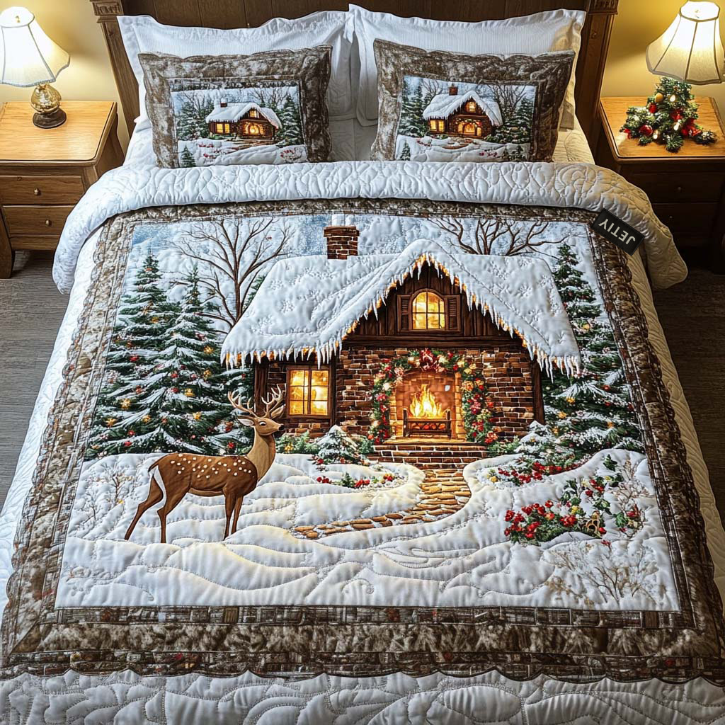 Cozy Cabin 3-Piece Quilted Bedding Set - Single (59" x 70")