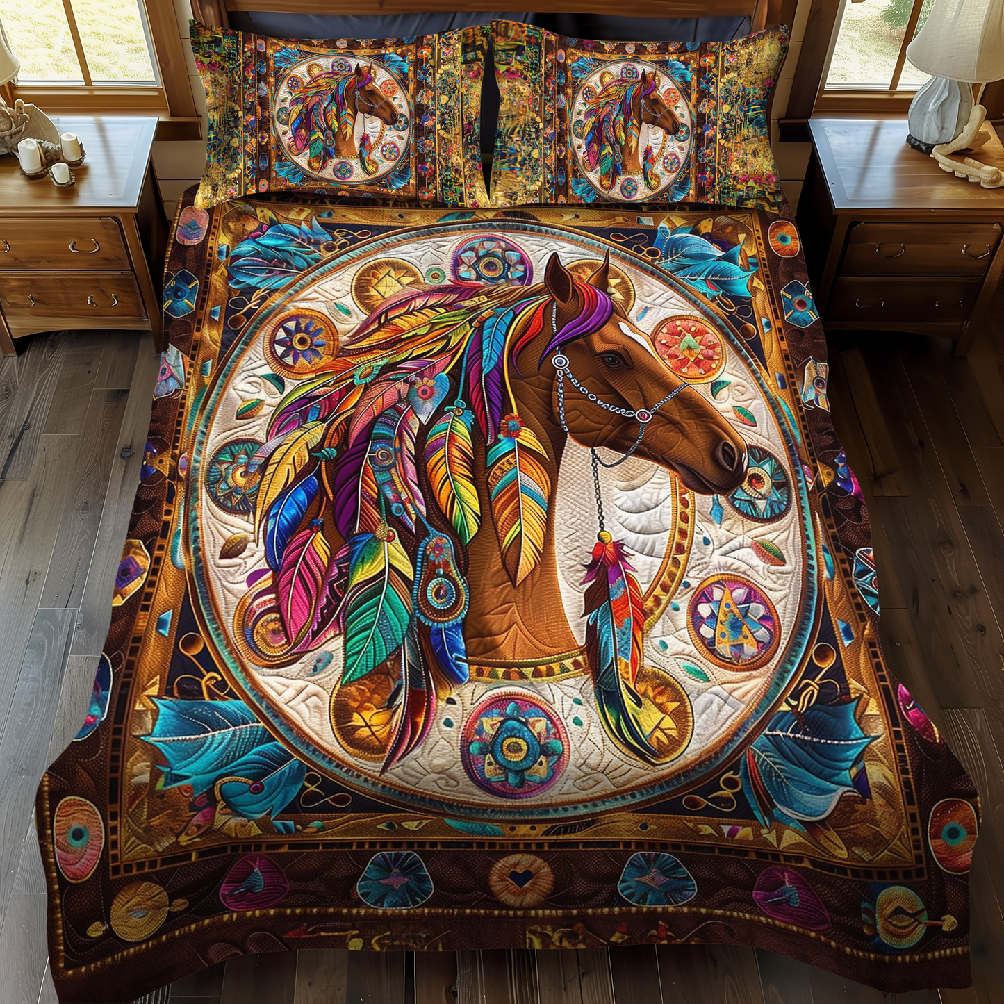 Spirit Steed 3-Piece Quilted Bedding Set - Single (59" x 70")