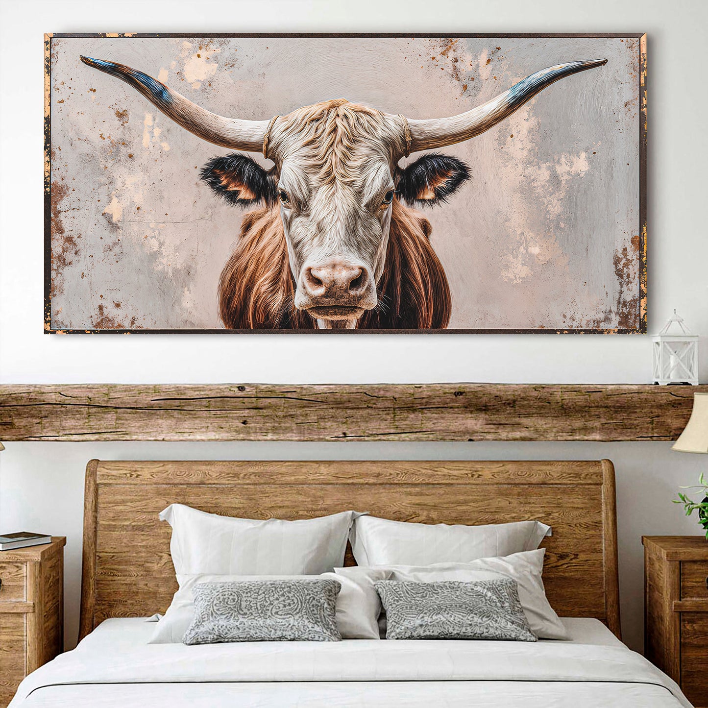 Texas Longhorn Gaze Abstract Wall Art