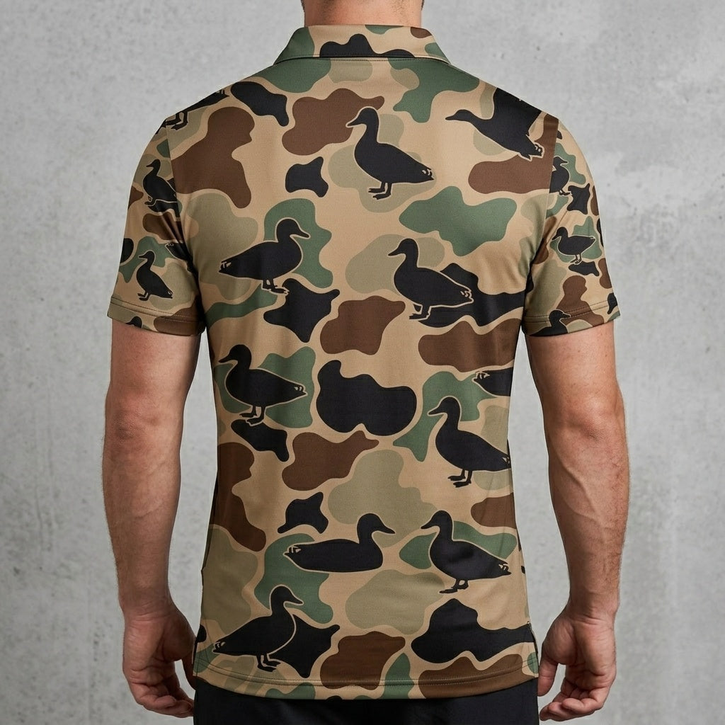 Duck Hunting Camouflage Pattern Men Polo Shirt