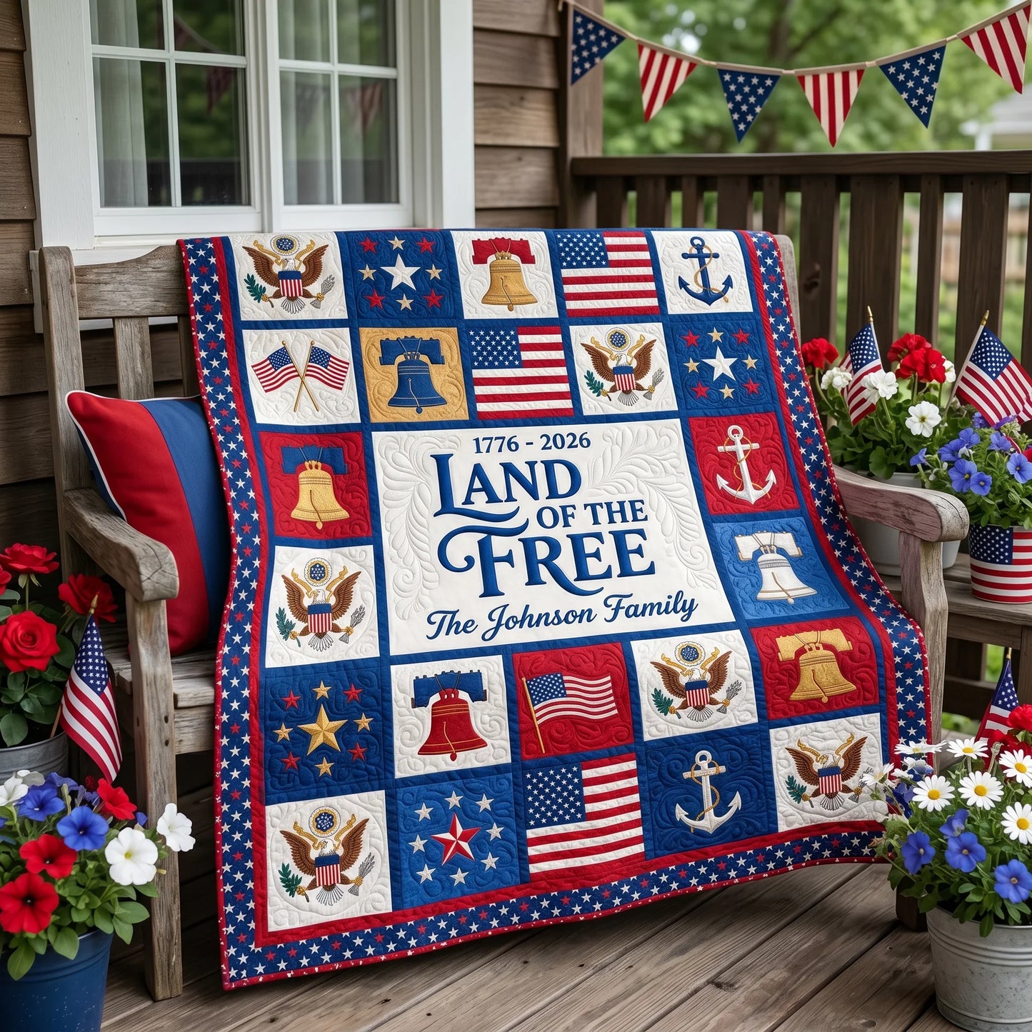 Liberty Legacy Personalized Quilted Blanket - No - Baby (30" x 40") - Quilted Blanket