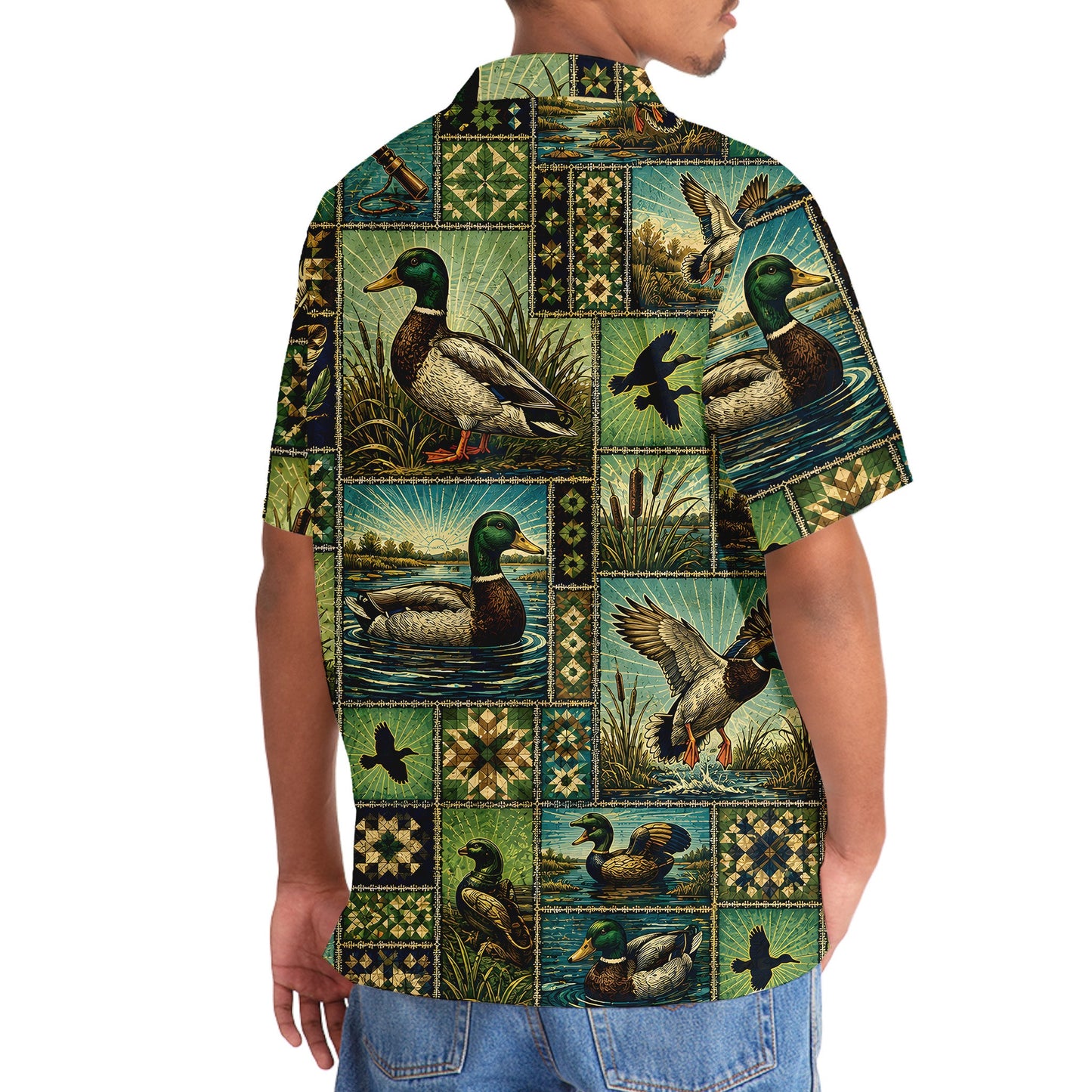 Duck Hunting Vintage Pattern Hawaiian Shirt