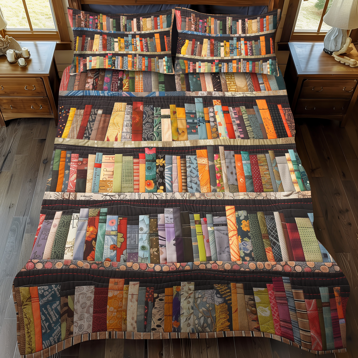 Literary Loft 3-Piece Quilted Bedding Set - Single (59" x 70")