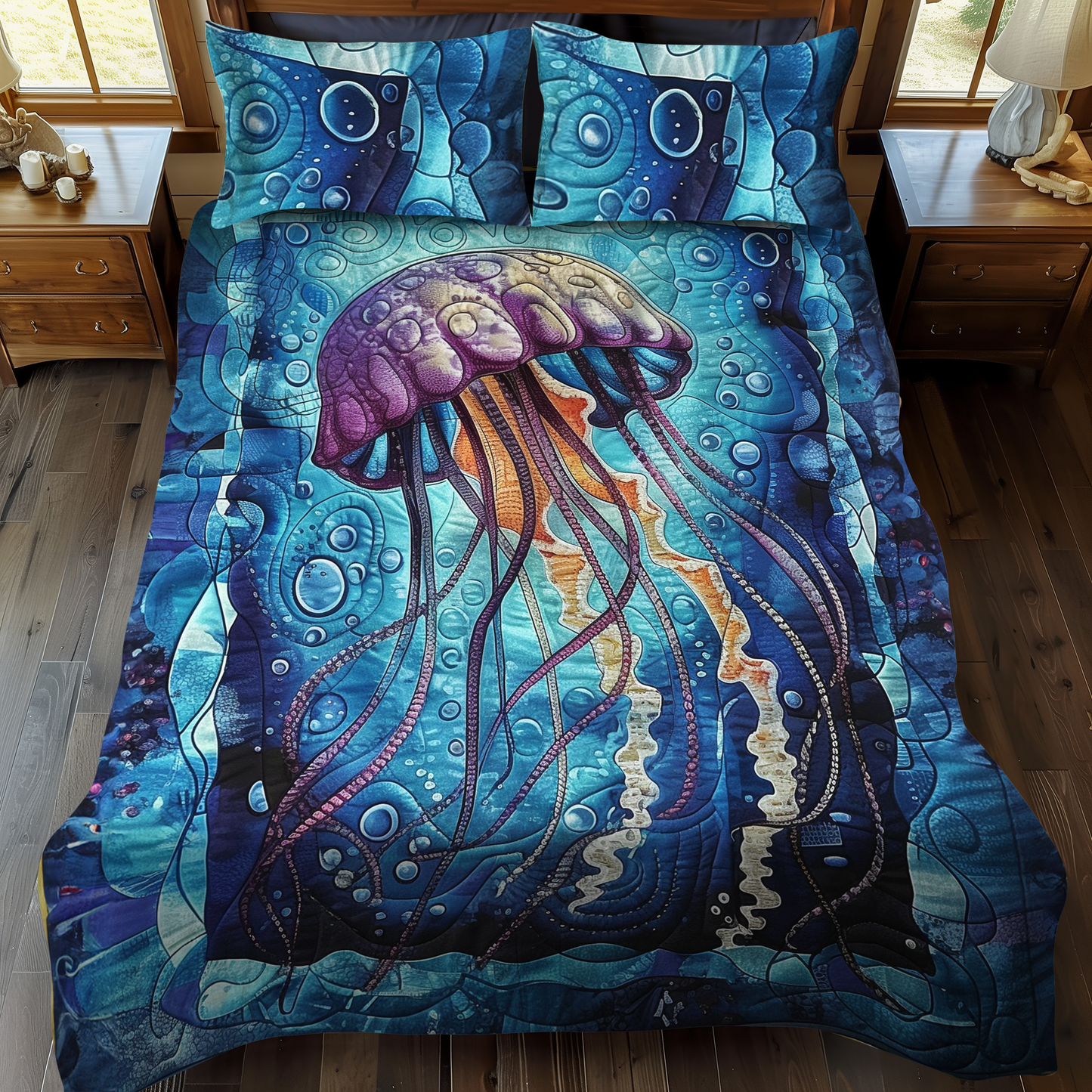 Ocean Whispers 3-Piece Quilted Bedding Set - Single (59" x 70")