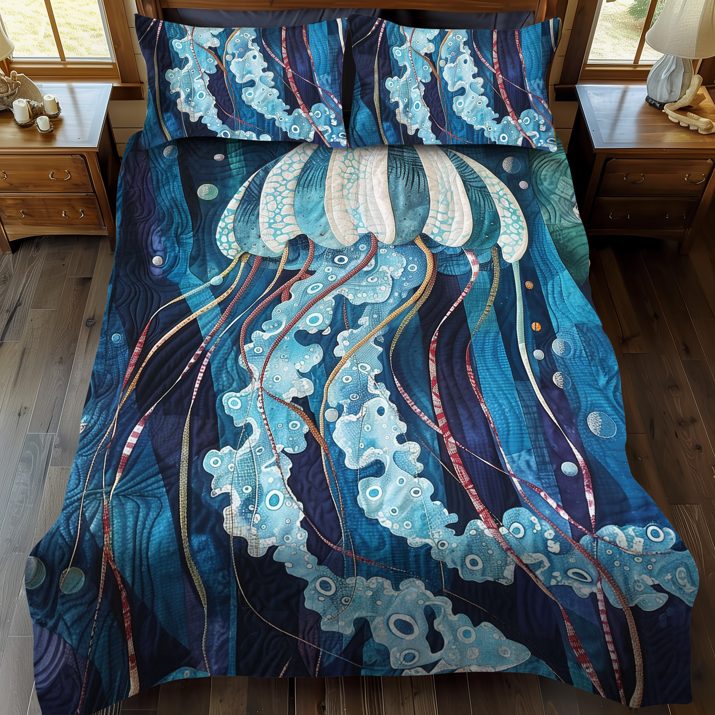 Coral Dance 3-Piece Quilted Bedding Set - Single (59" x 70")