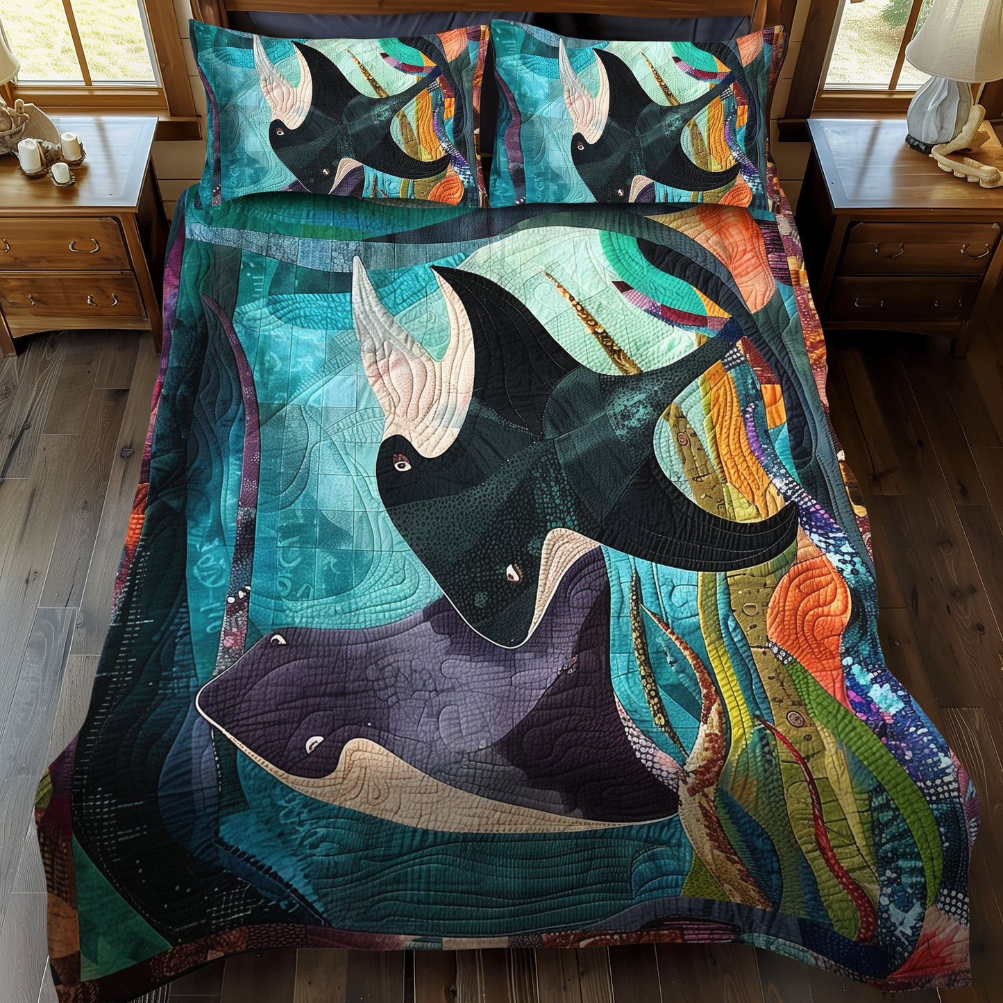 Oceanic Dreams 3-Piece Quilted Bedding Set - Single (59" x 70")