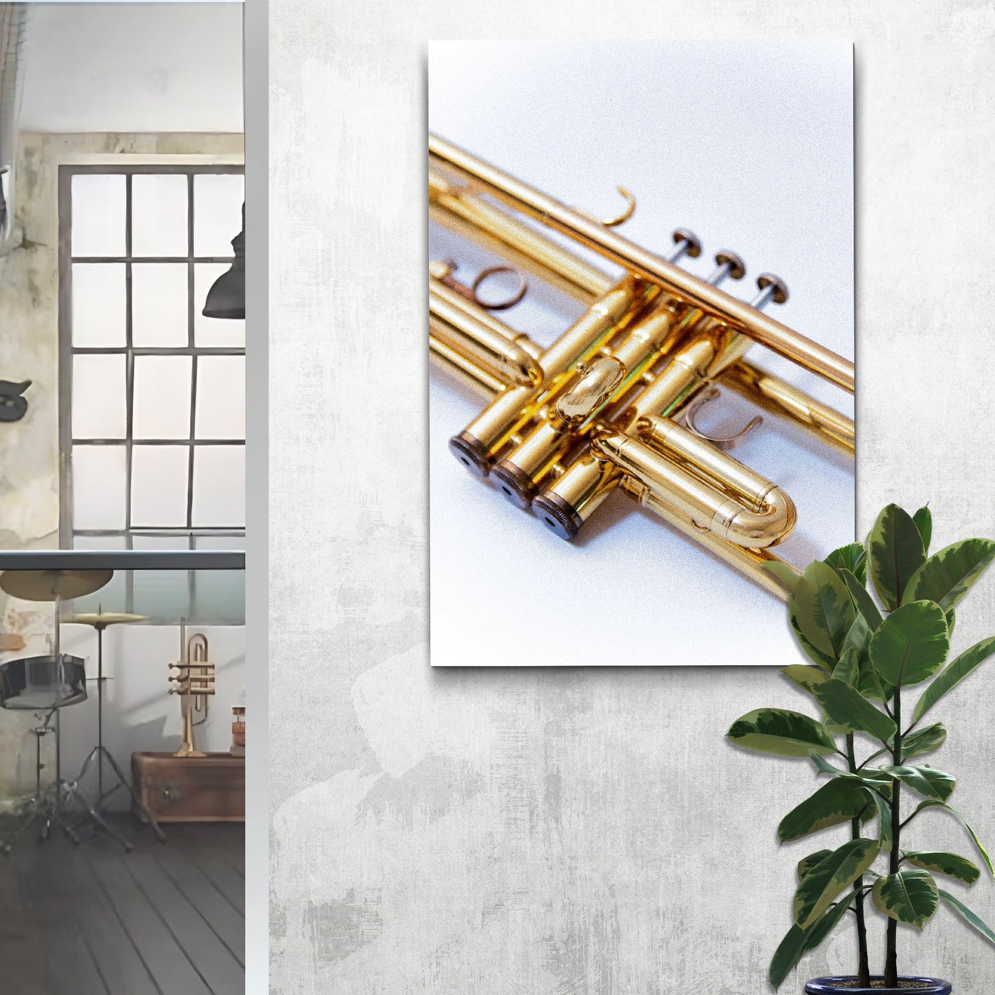 Trumpet Modern Canvas Wall Art