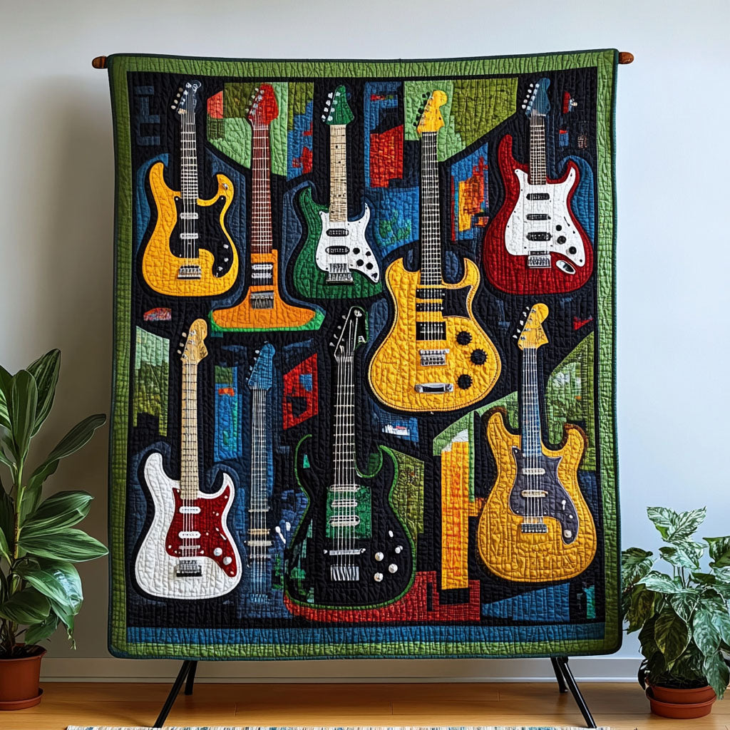 Acoustic Vibes Quilted Blanket - Throw (55" x 60")