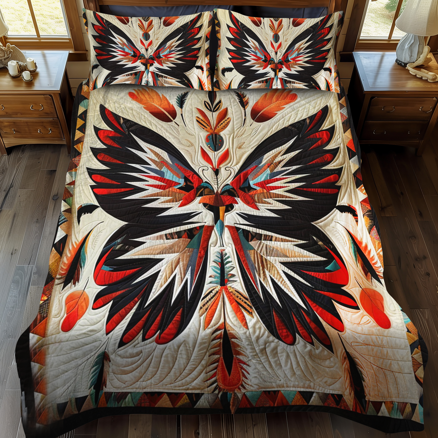 Adorable Butterfly 3-Piece Quilted Bedding Set - Single (59" x 70")