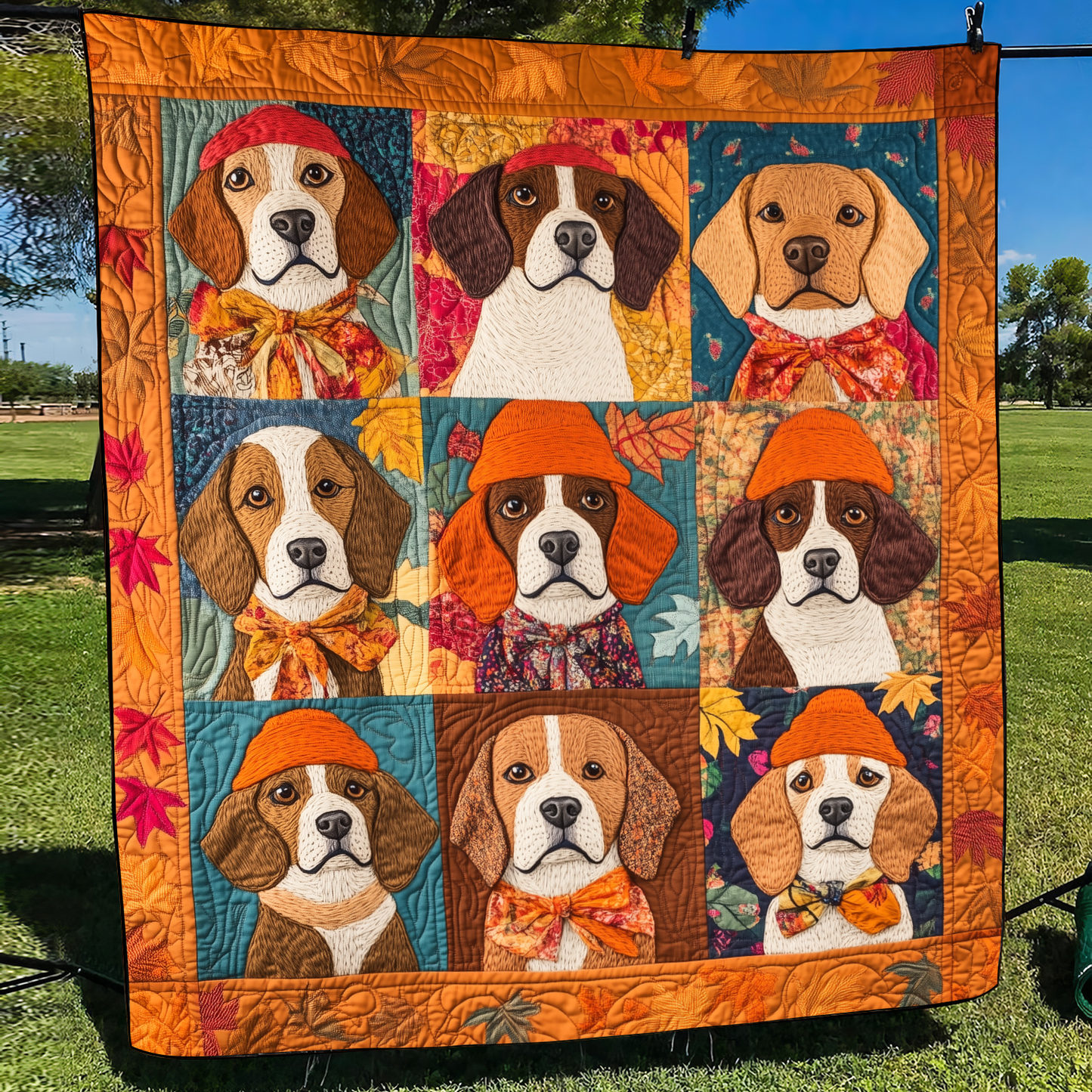 Adorable Beagle Quilted Blanket - Throw (55" x 60")