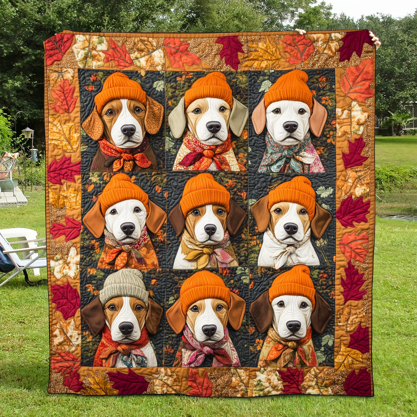 Affectionate Beagles Quilted Blanket - Throw (55" x 60")