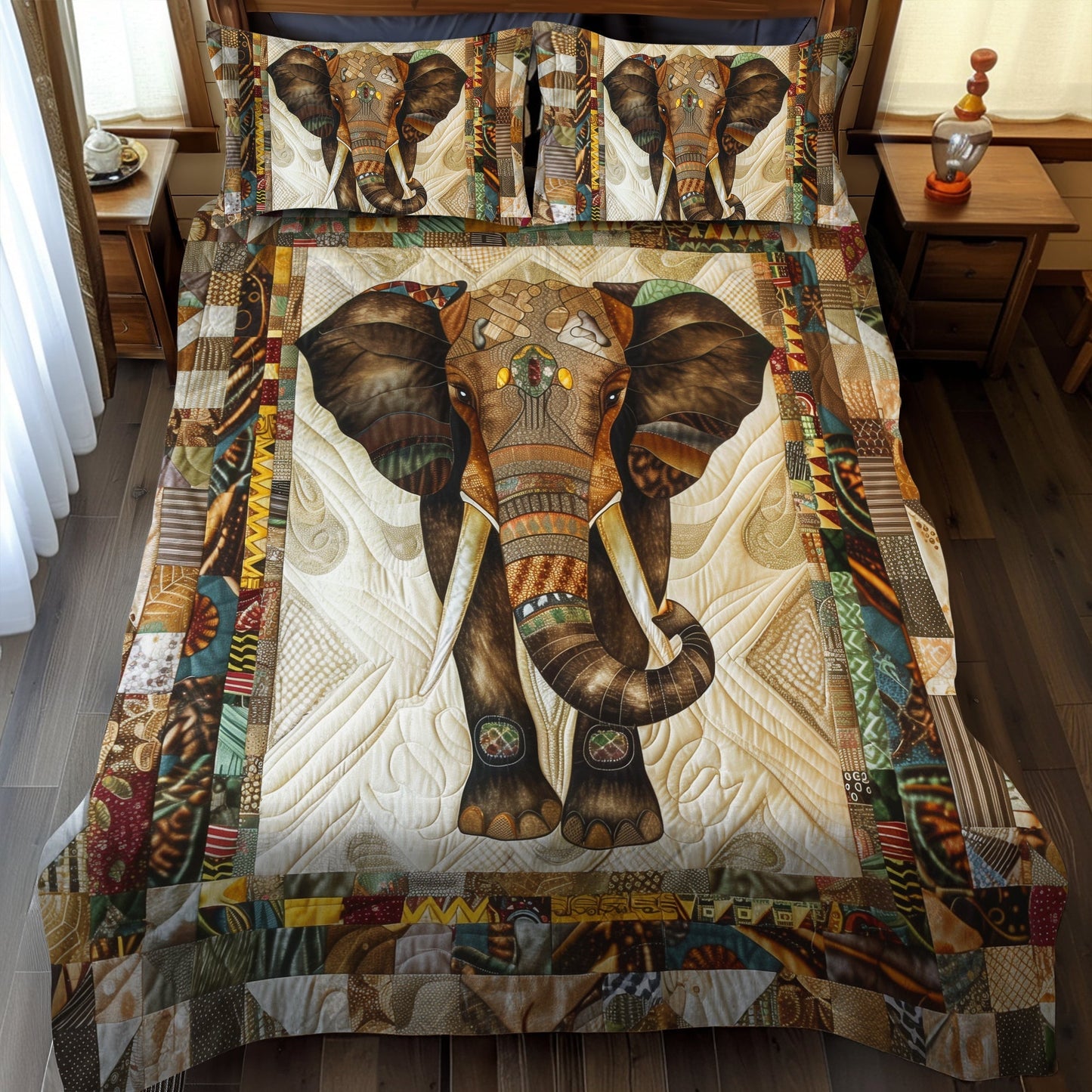 African Giant 3-Piece Quilted Bedding Set - Single (59" x 70")