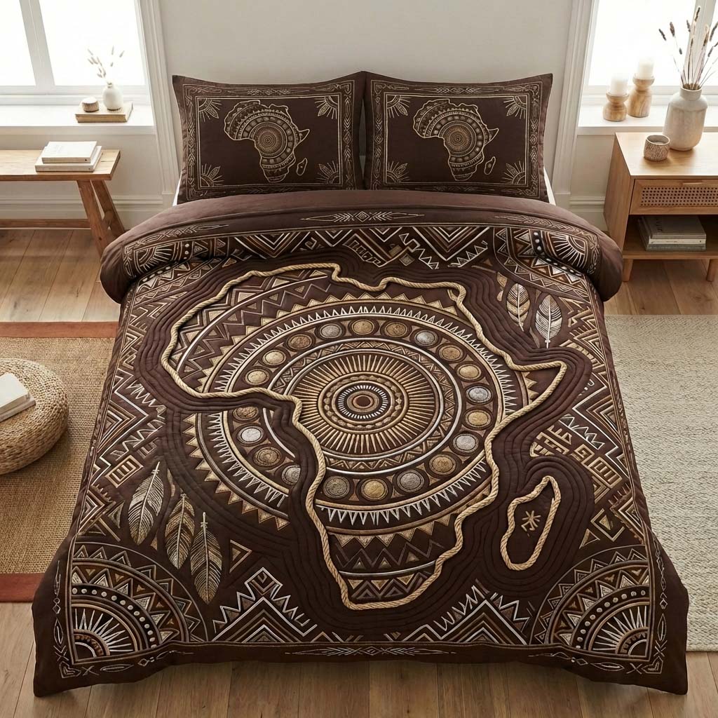 African Monolith 3-Piece Quilted Bedding Set - Single (59" x 70")