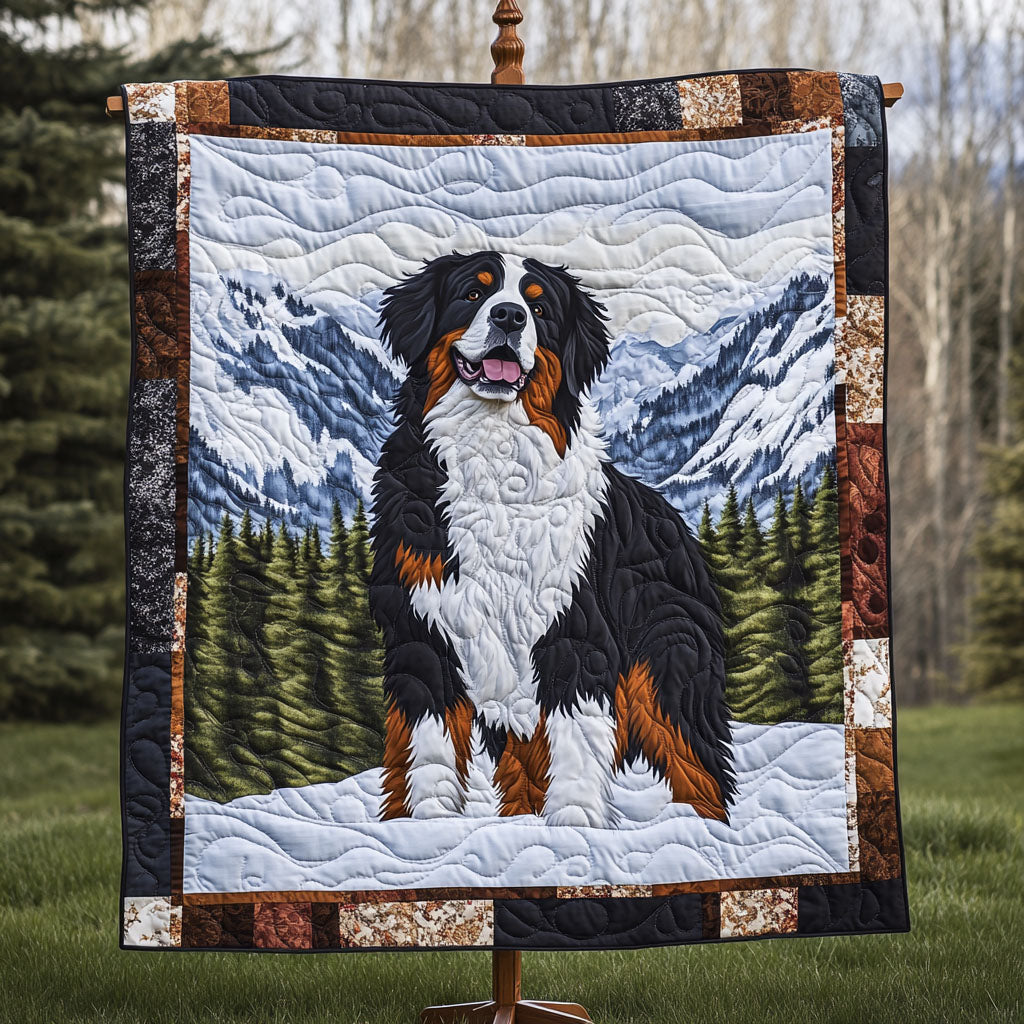 Alpine Bernese Dreams Quilted Blanket - Throw (55" x 60")