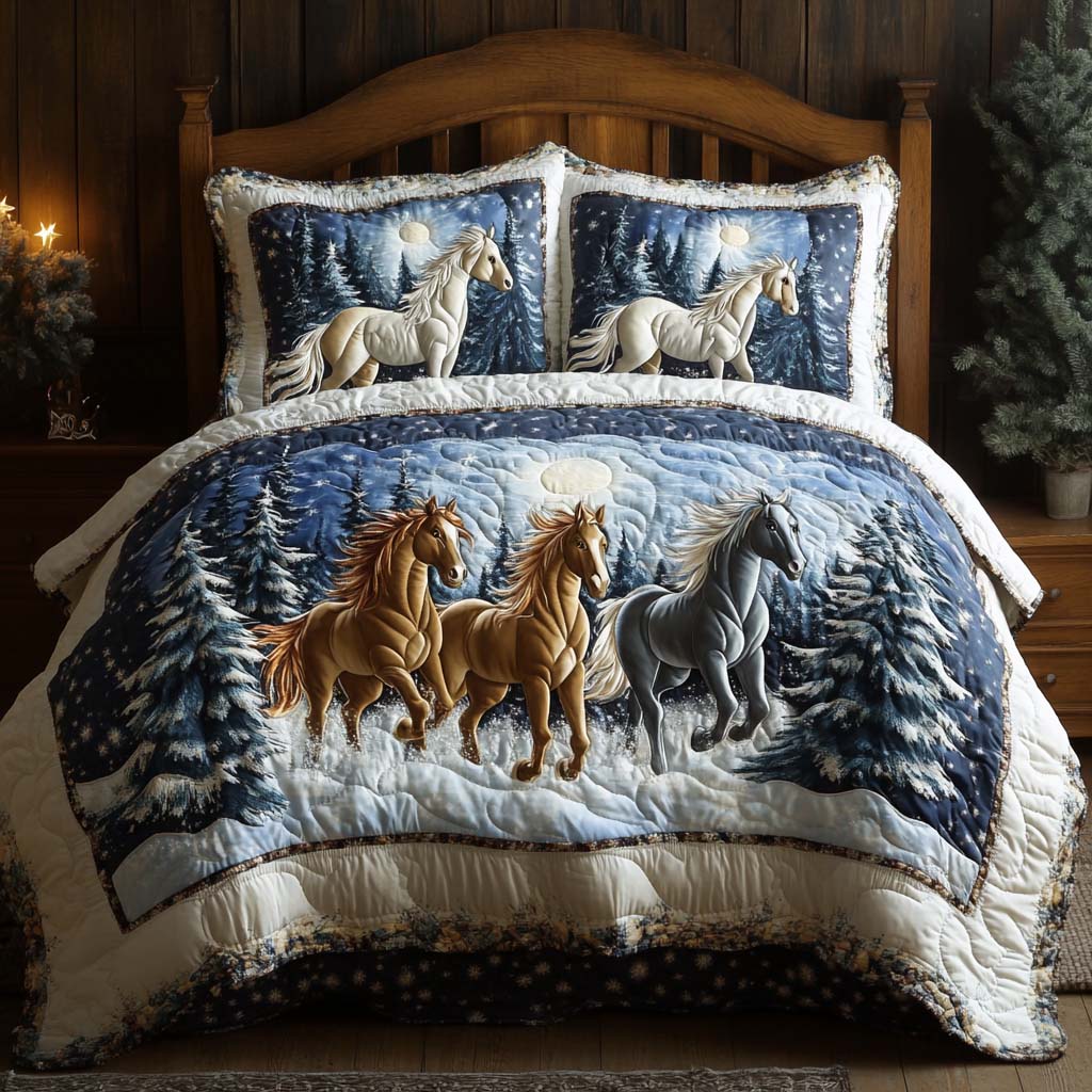Alpine Gallop 3-Piece Quilted Bedding Set - Single (59" x 70")