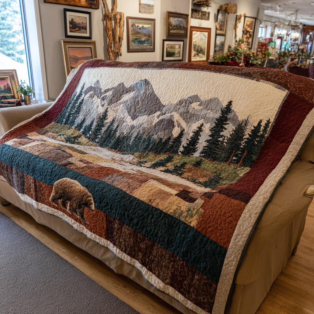 Alpine Lake Scene Quilted Blanket - Baby (30" x 40") - Pack 1