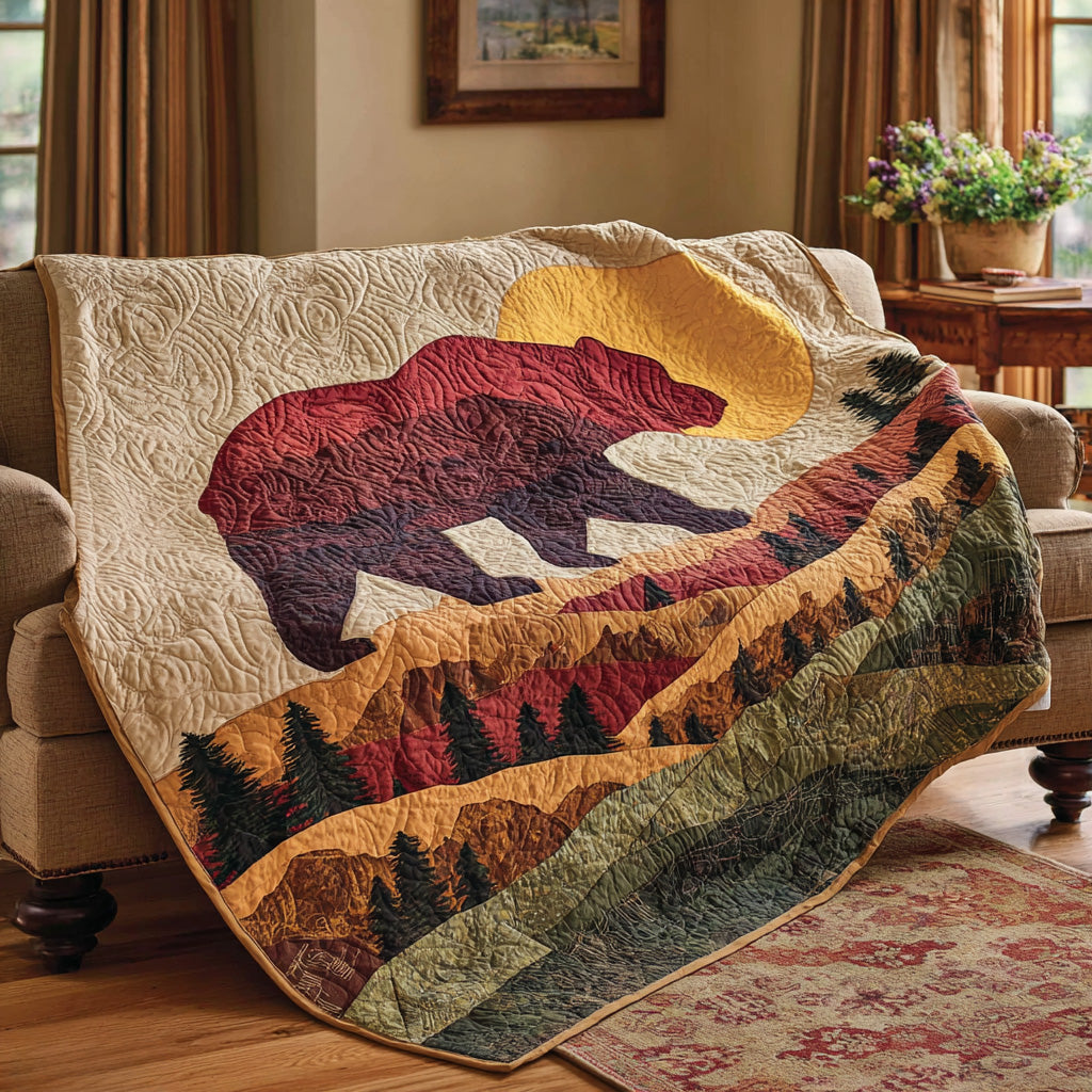 Amber Mountain Bear Quilted Blanket - Baby (30" x 40") - Pack 1