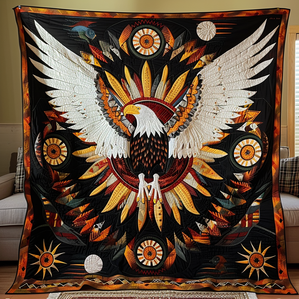 American Eagle Ceremonial Quilted Blanket - Throw (55" x 60")