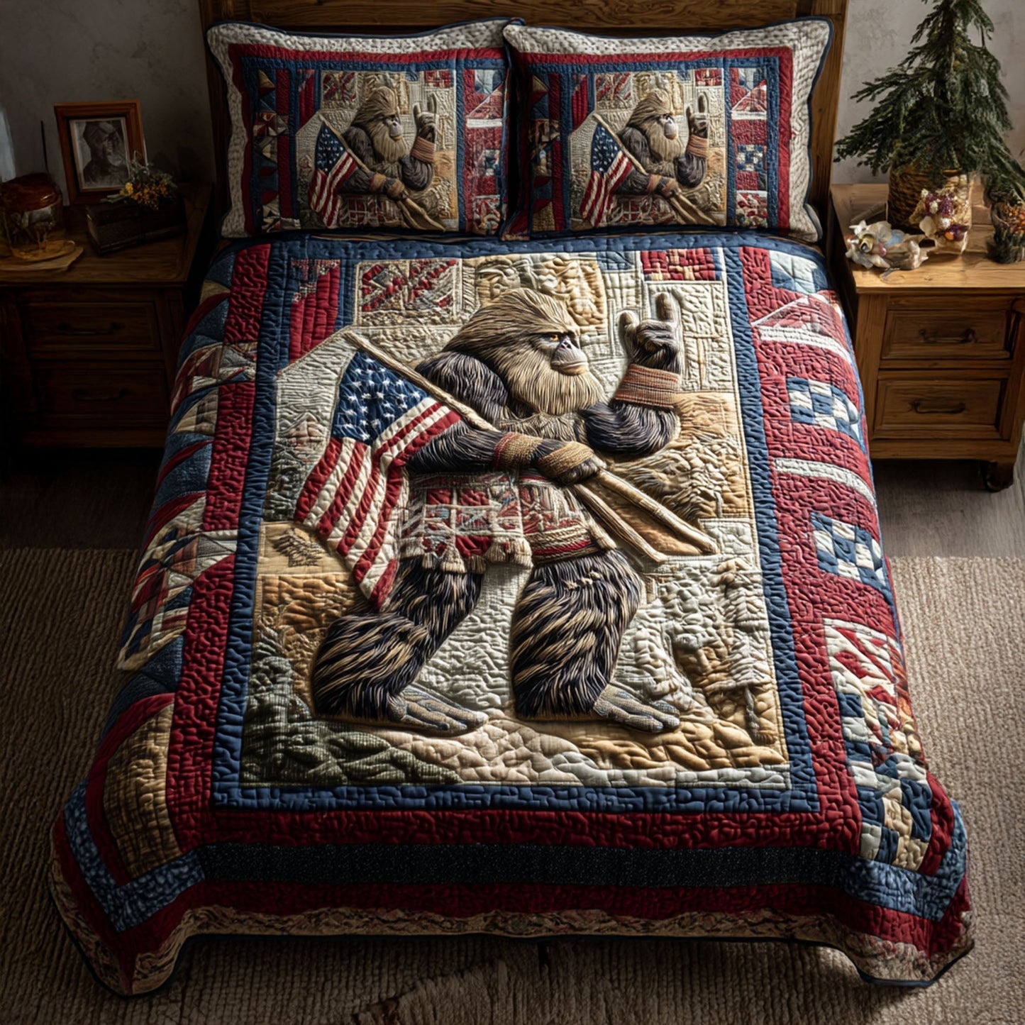 American Bigfoot 3-Piece Quilted Bedding Set - Single (59" x 70")