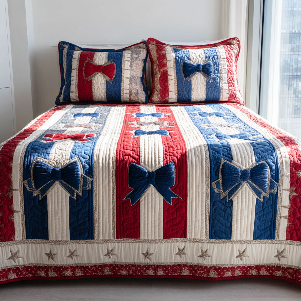 Americana Charm 3-Piece Quilted Bedding Set - Single (59" x 70")