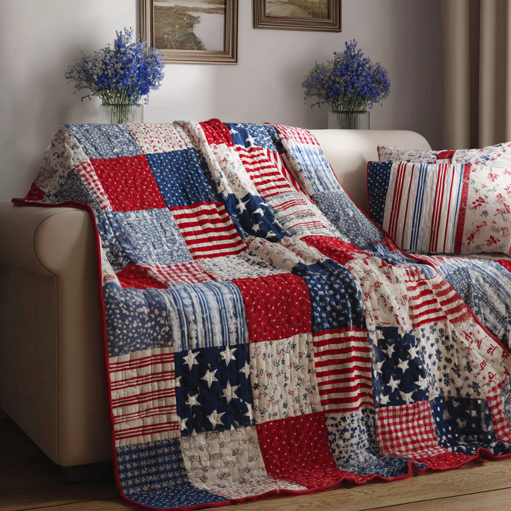 Americana Stripes Quilted Blanket - Baby (30" x 40") - Pack 1