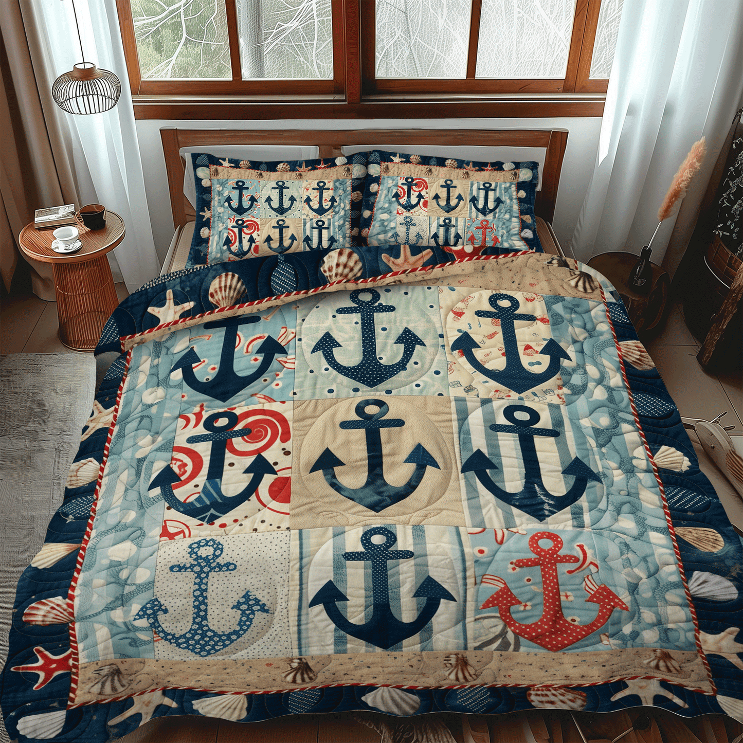 Anchor Bay 3-Piece Quilted Bedding Set - Single (59" x 70")