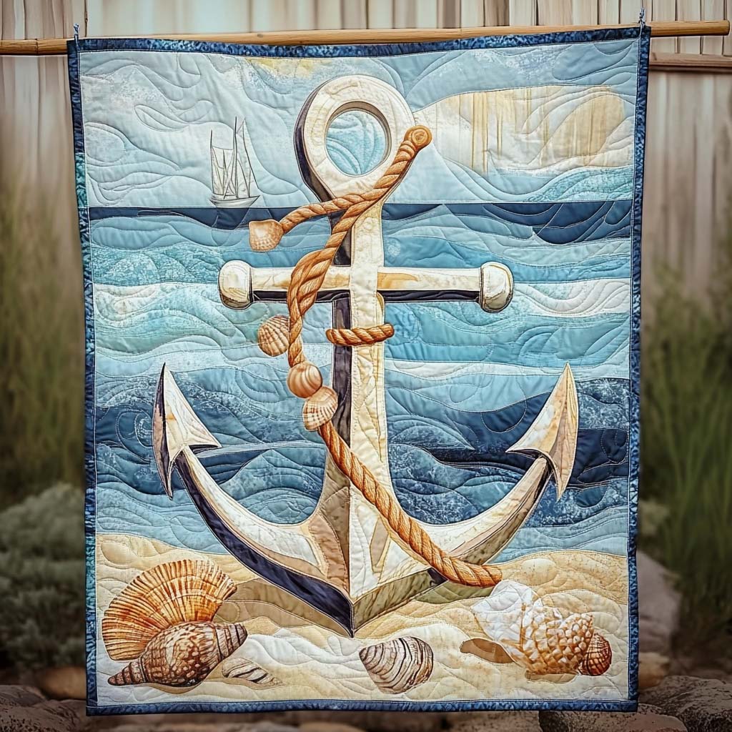 Anchor Serenity Quilted Blanket - Throw (55" x 60")