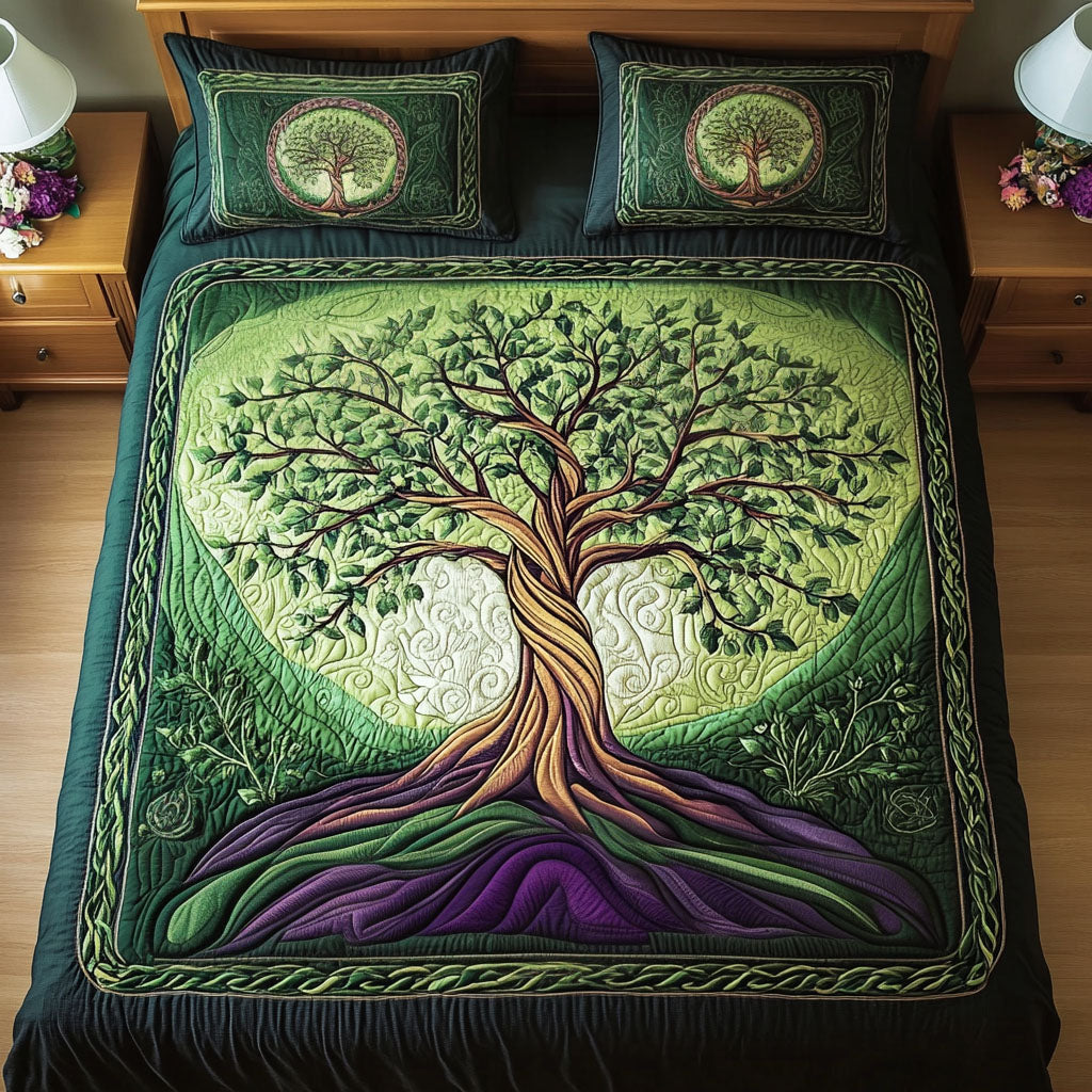 Ancient Roots 3-Piece Quilted Bedding Set - Single (59" x 70")