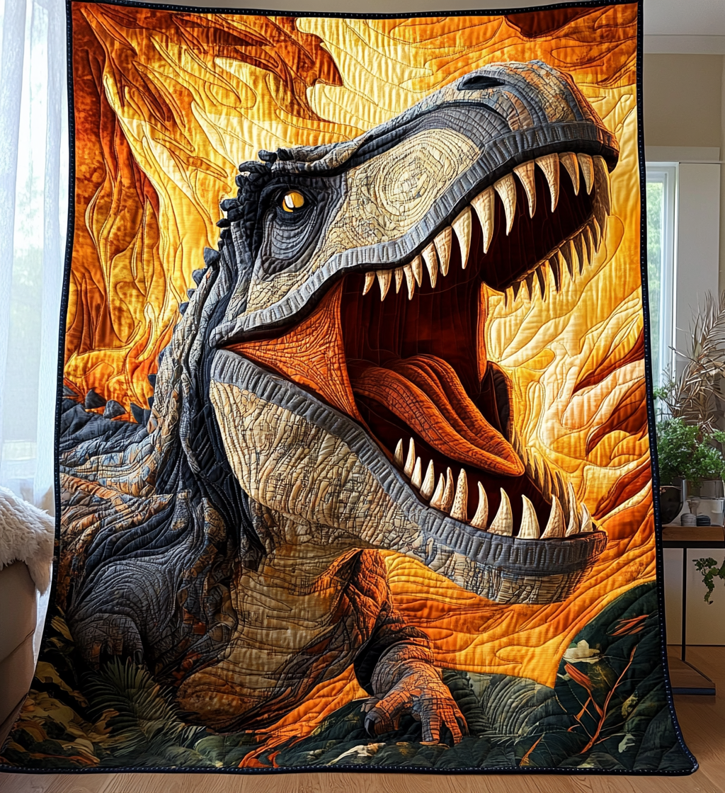 Ancient Roar Art Quilt Hanging - Baby (30" x 40")