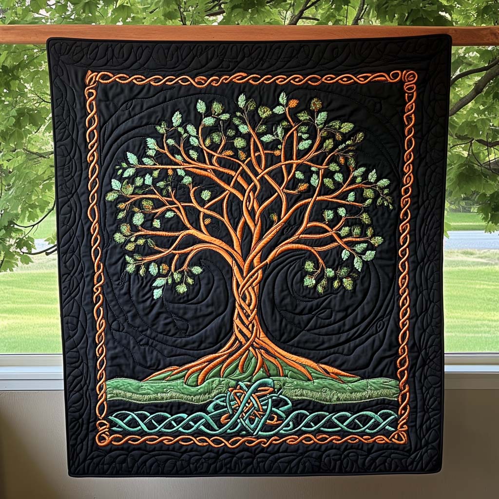 Ancient Roots Quilted Blanket - Throw (55" x 60")