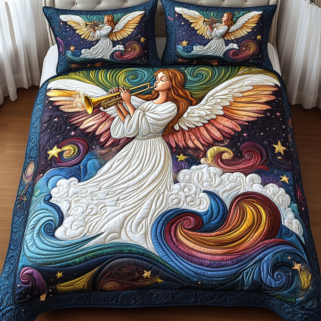 Angelic Star Symphony 3-Piece Quilted Bedding Set - Single (59" x 70")