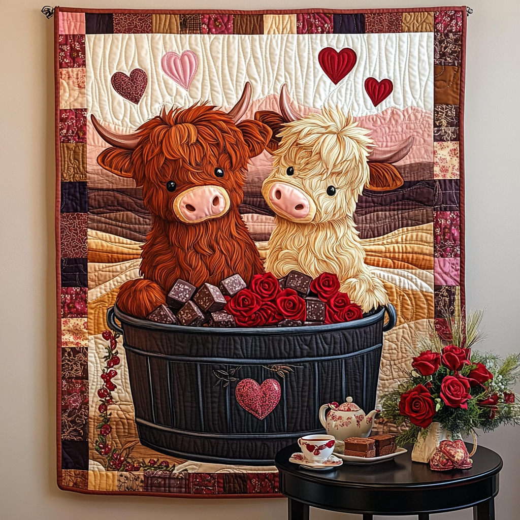 Animal Love Story Quilted Blanket - Throw (55" x 60")