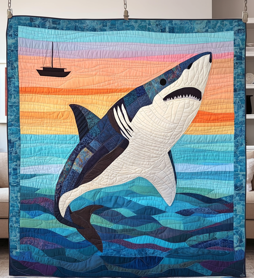 Apex Waves Quilted Blanket - Throw (55" x 60")