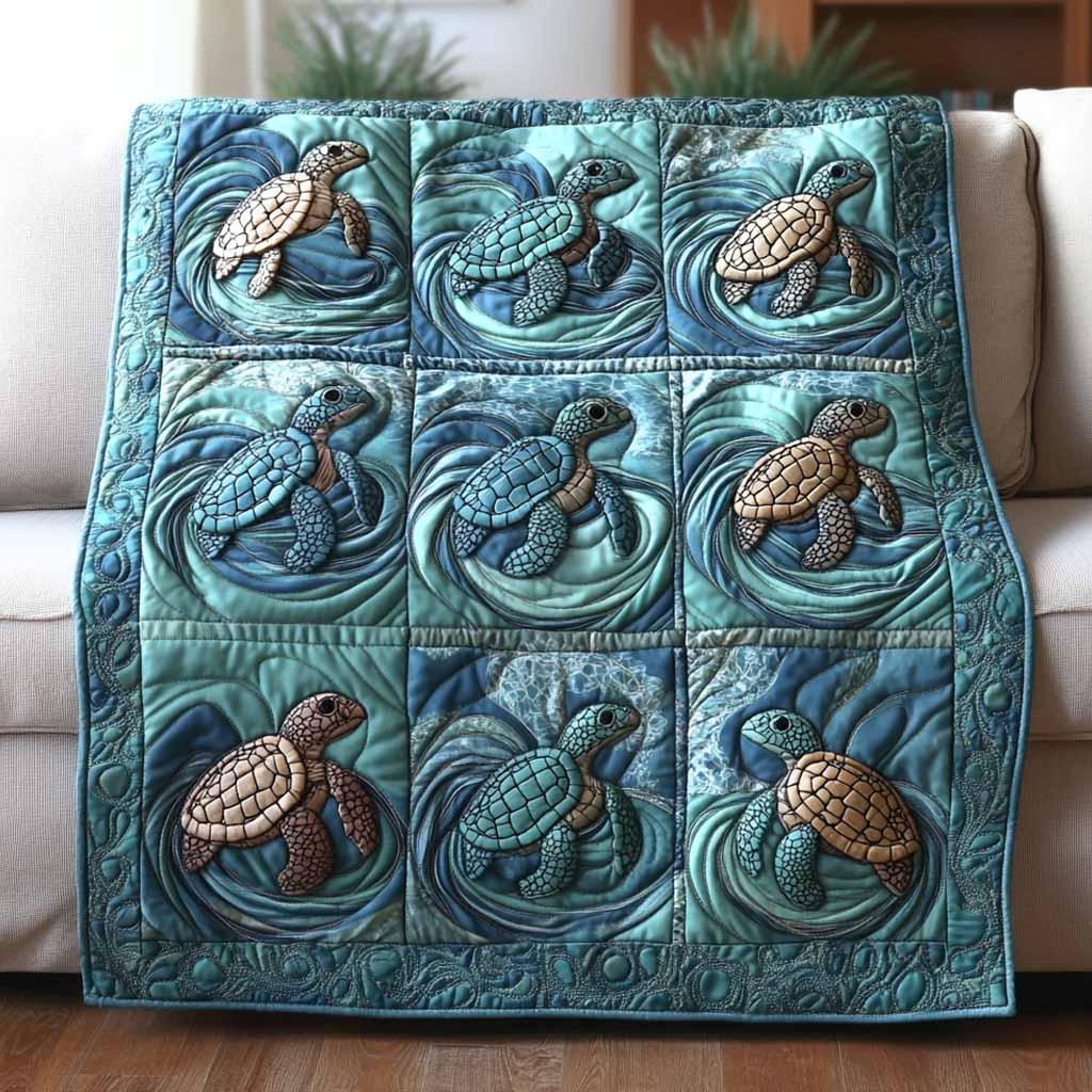 Aqua Swirl Quilted Blanket - Baby (30" x 40") - Pack 1
