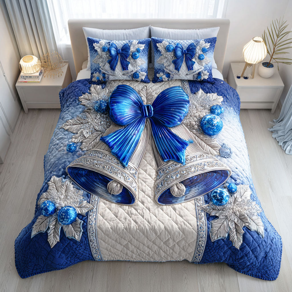 Arctic Bell Carol 3-Piece Quilted Bedding Set - Single (59" x 70")