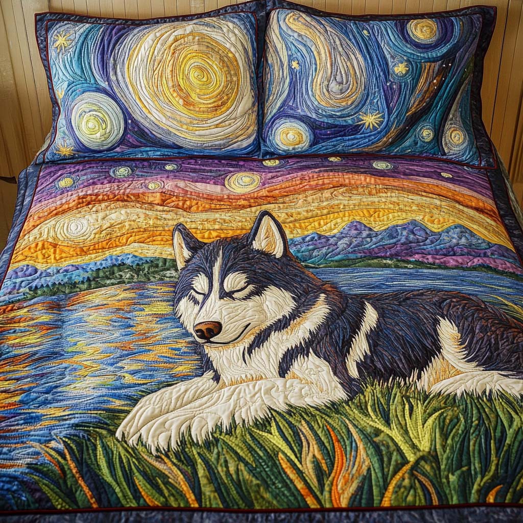 Arctic Gaze 3-Piece Quilted Bedding Set - Single (59" x 70")
