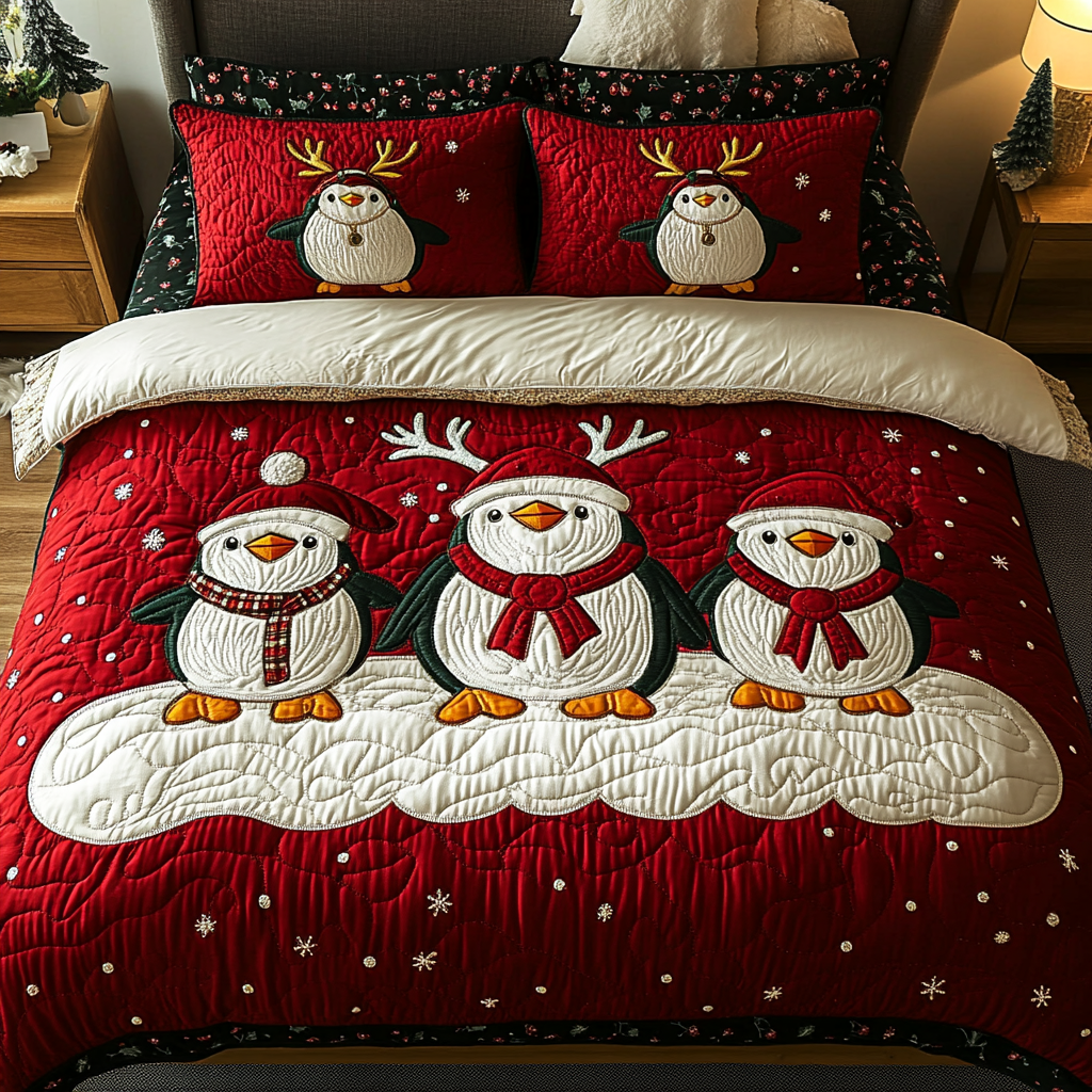 Arctic Joy 3-Piece Quilted Bedding Set - Single (59" x 70")