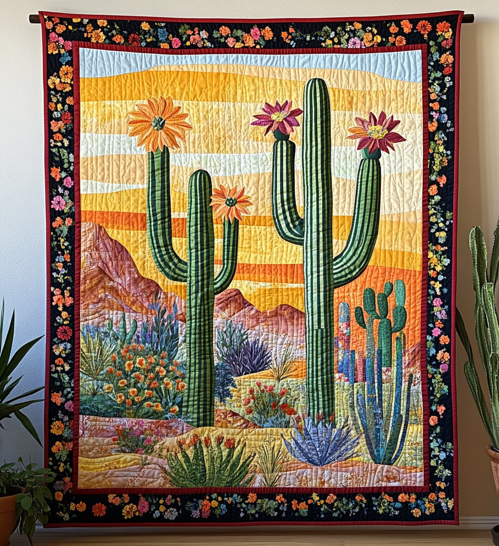 Arid Beauty Quilted Blanket - Throw (55" x 60")