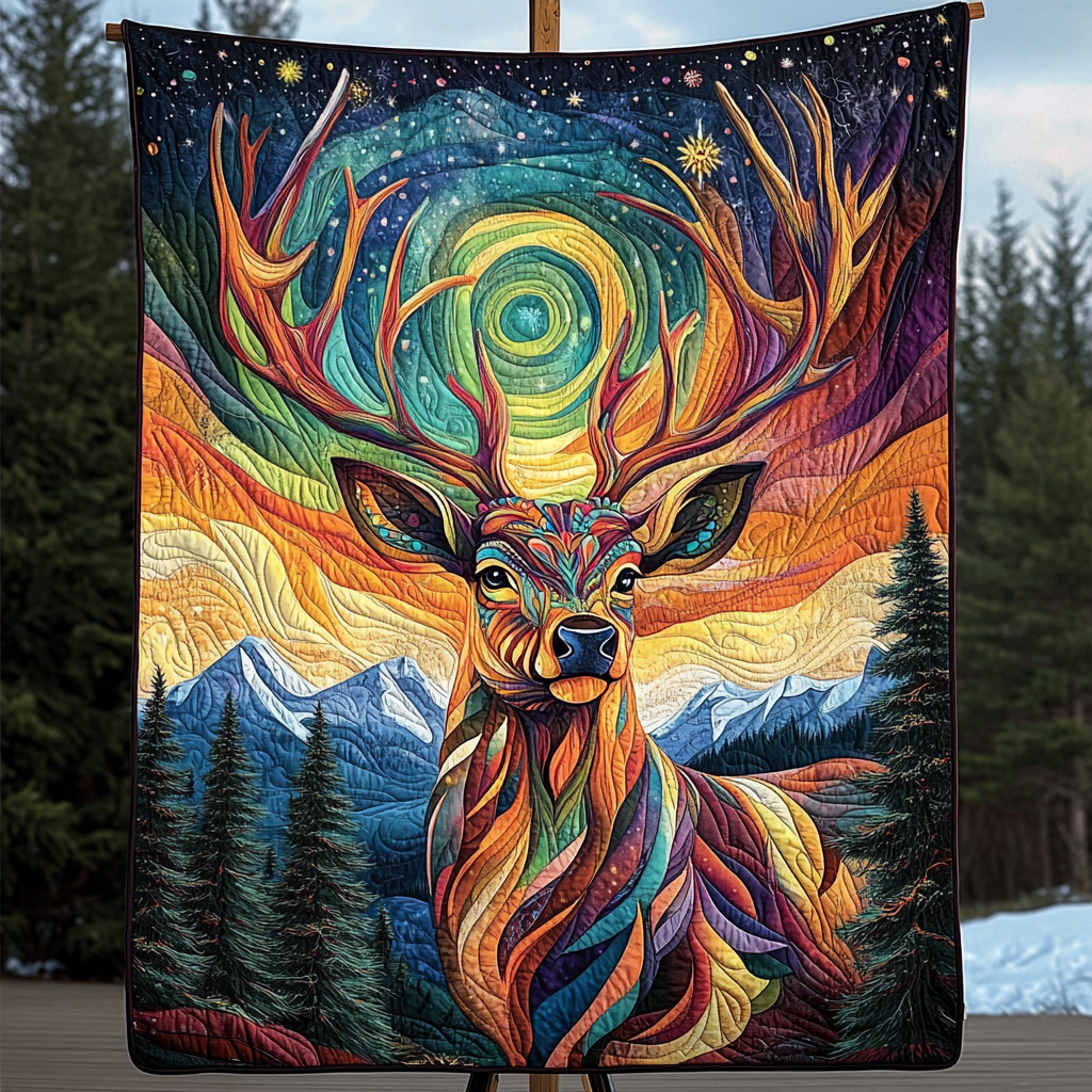 Aurora Antlers Quilted Blanket - Throw (55" x 60")