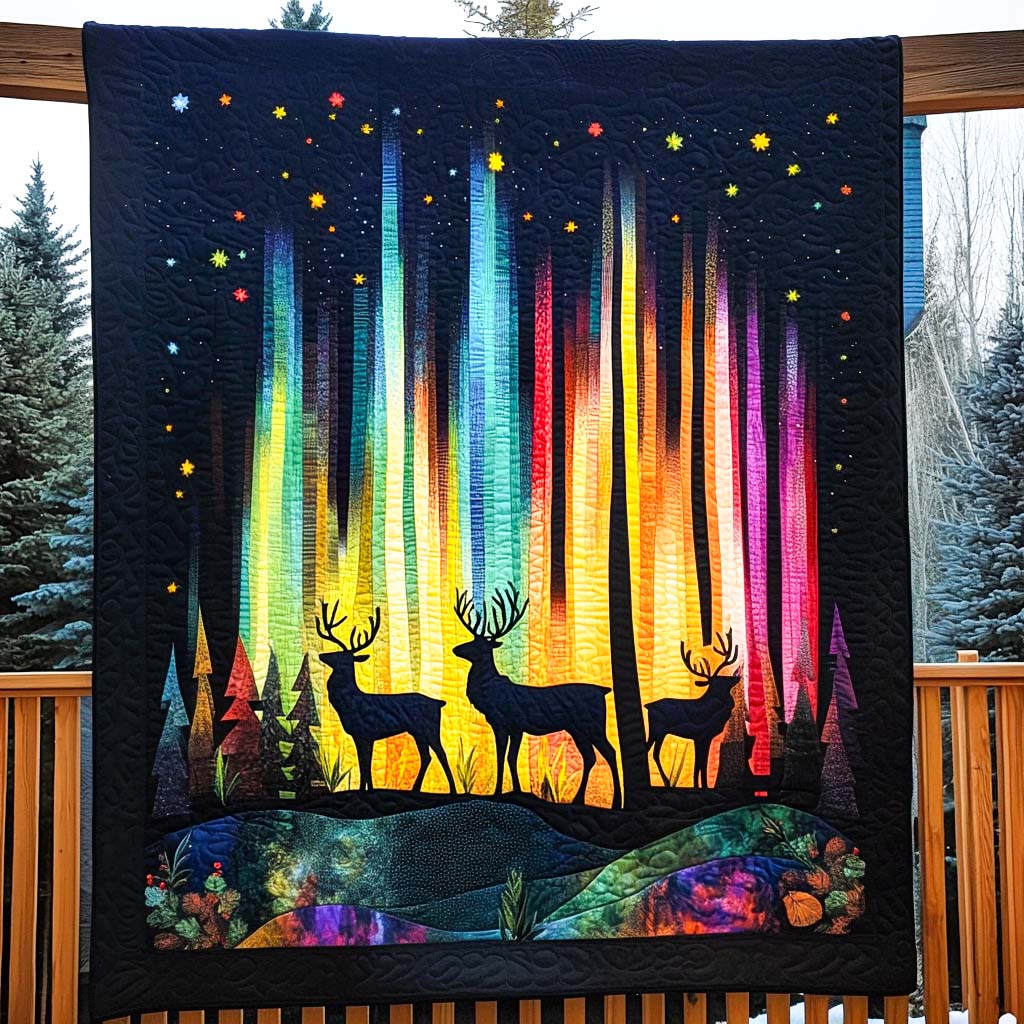 Aurora Forest Mystique Quilted Blanket - Throw (55" x 60")