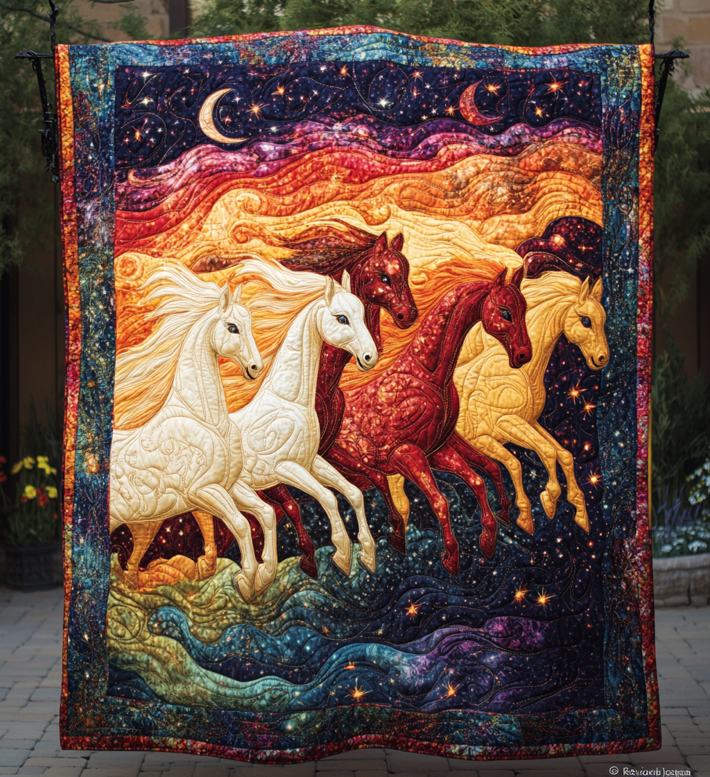 Aurora Run Art Quilt Hanging - Baby (30" x 40")