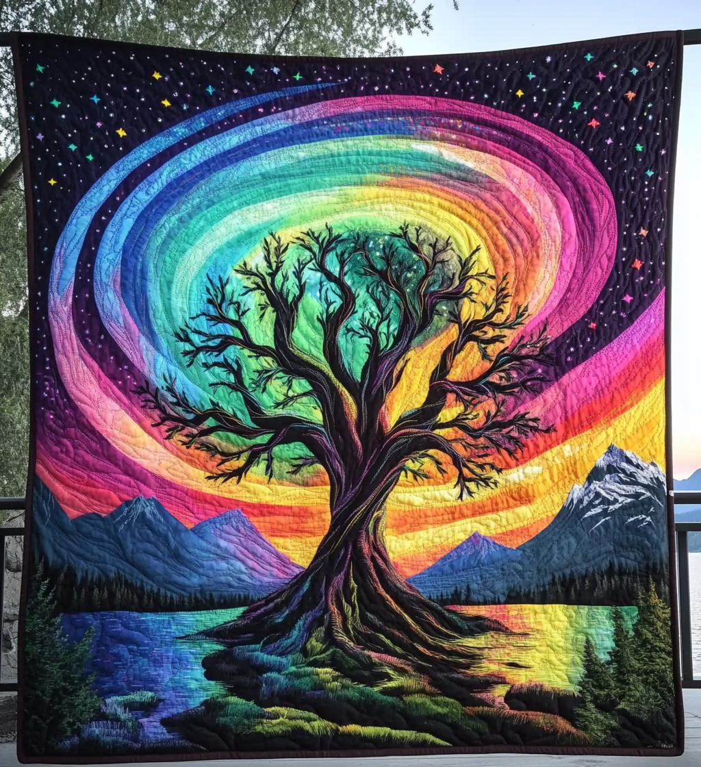 Aurora Tree Of Dreams Quilted Blanket - Throw (55" x 60")