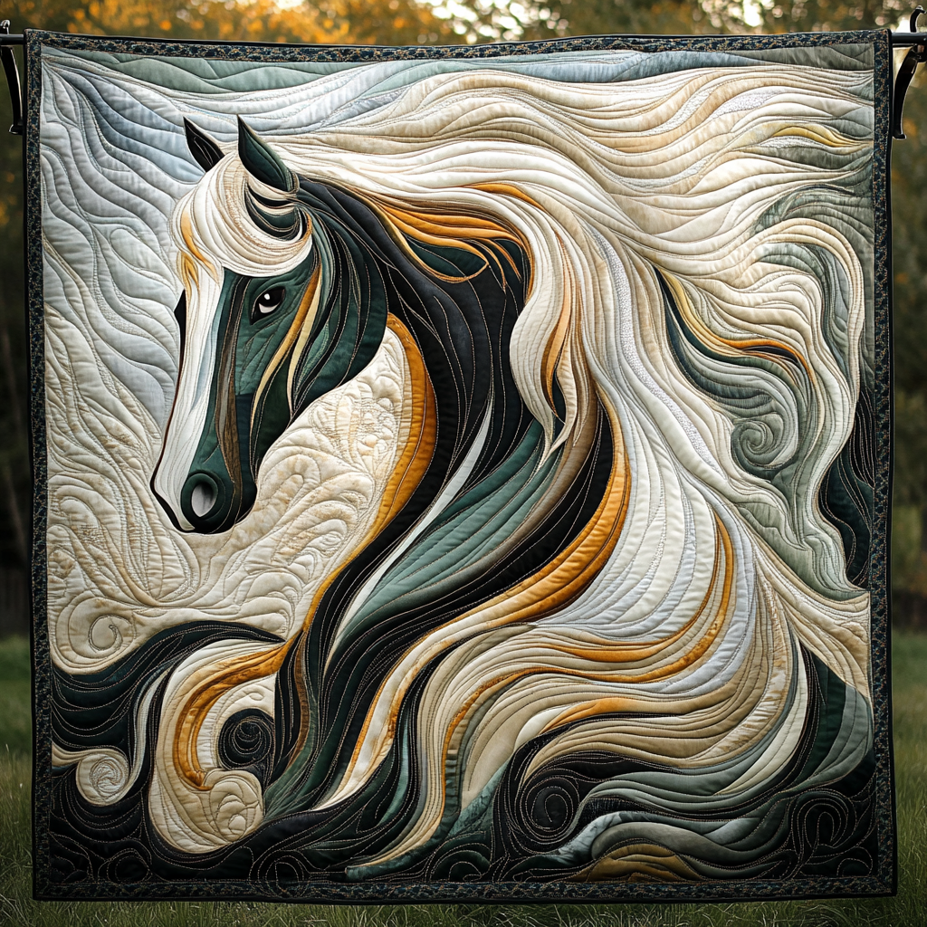 Aurora’s Ride Quilted Blanket - Throw (55" x 60")