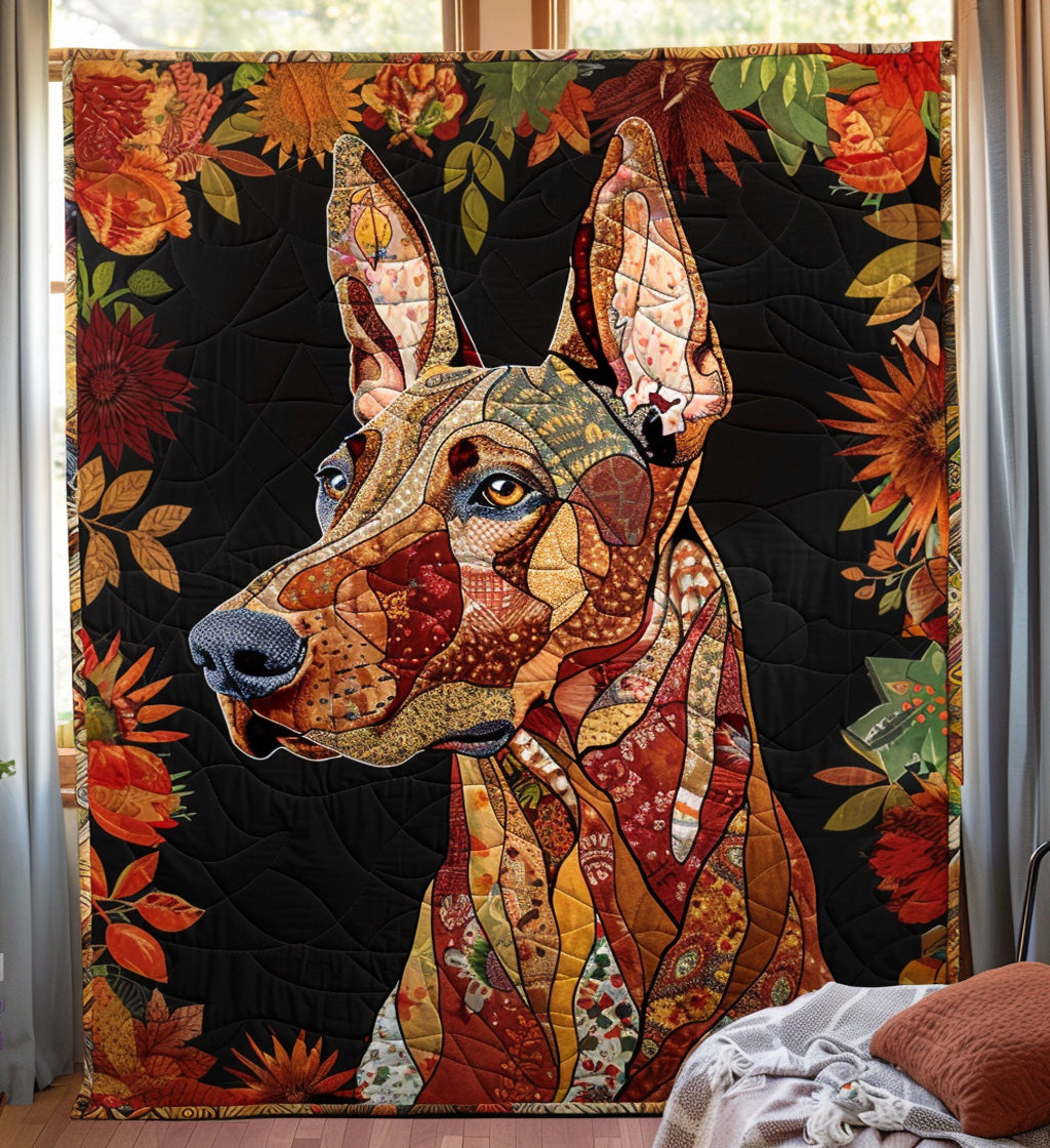 Autumn Doberman Bliss Quilted Blanket - Throw (55" x 60")