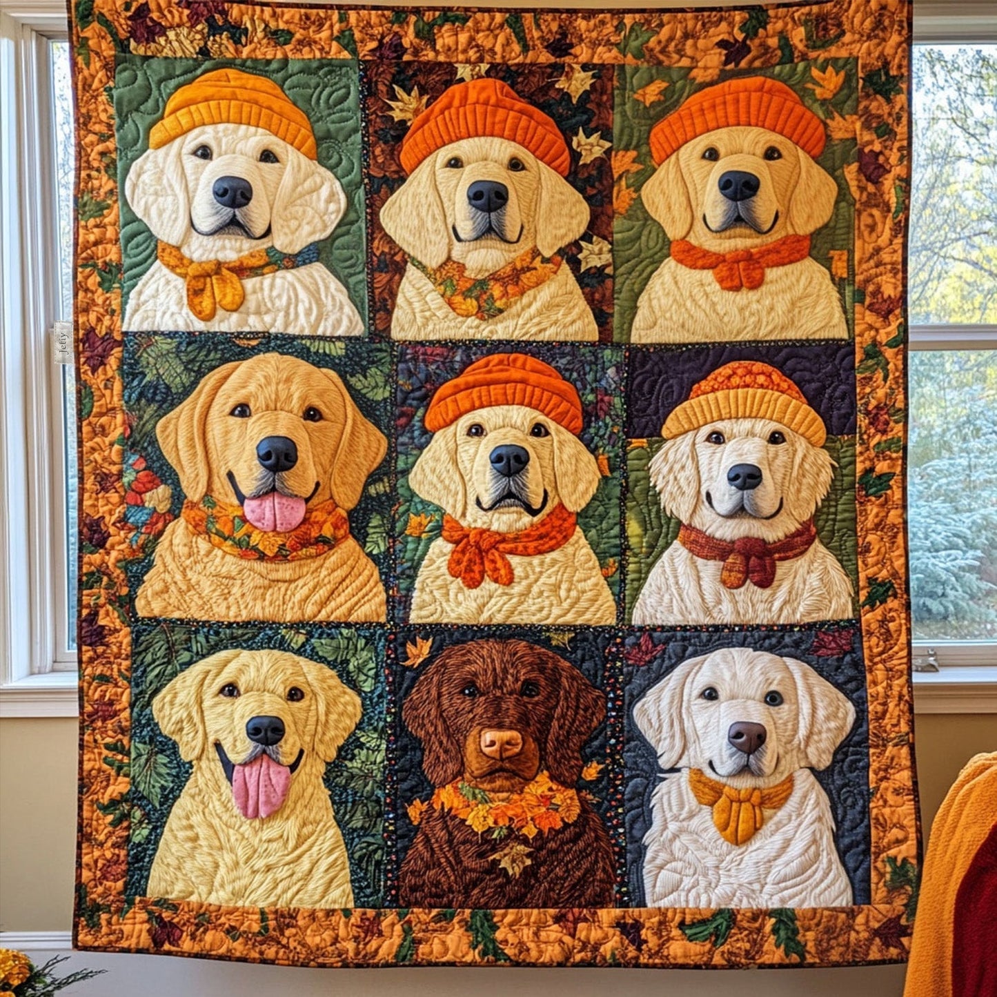Autumn Gold Harvest Quilted Blanket - Throw (55" x 60")