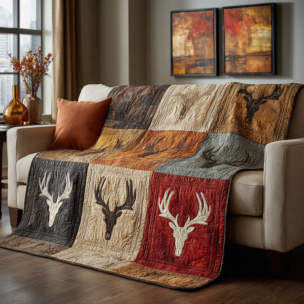 Autumn Antler Quilt Quilted Blanket - Baby (30" x 40") - Pack 1