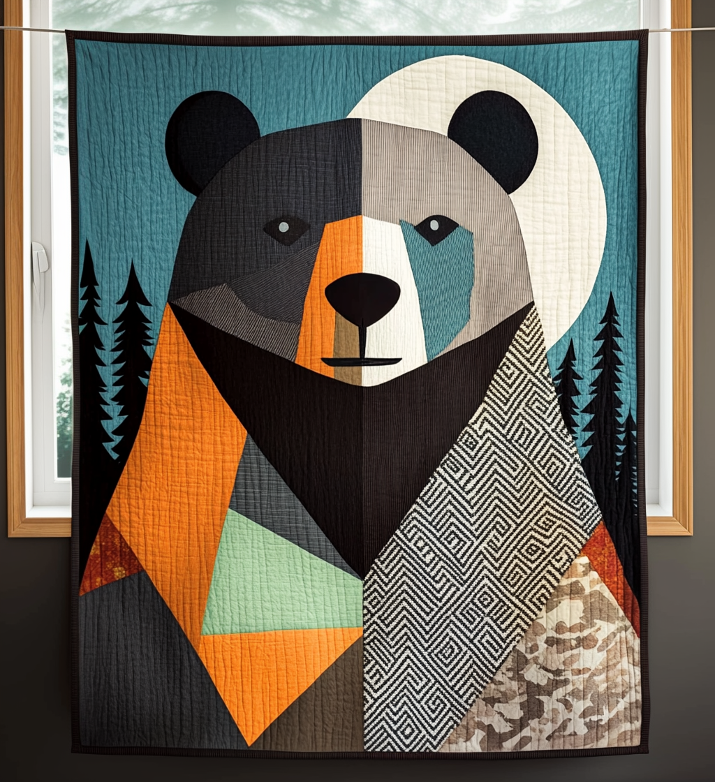 Autumn Bear Quilted Blanket - Throw (55" x 60")