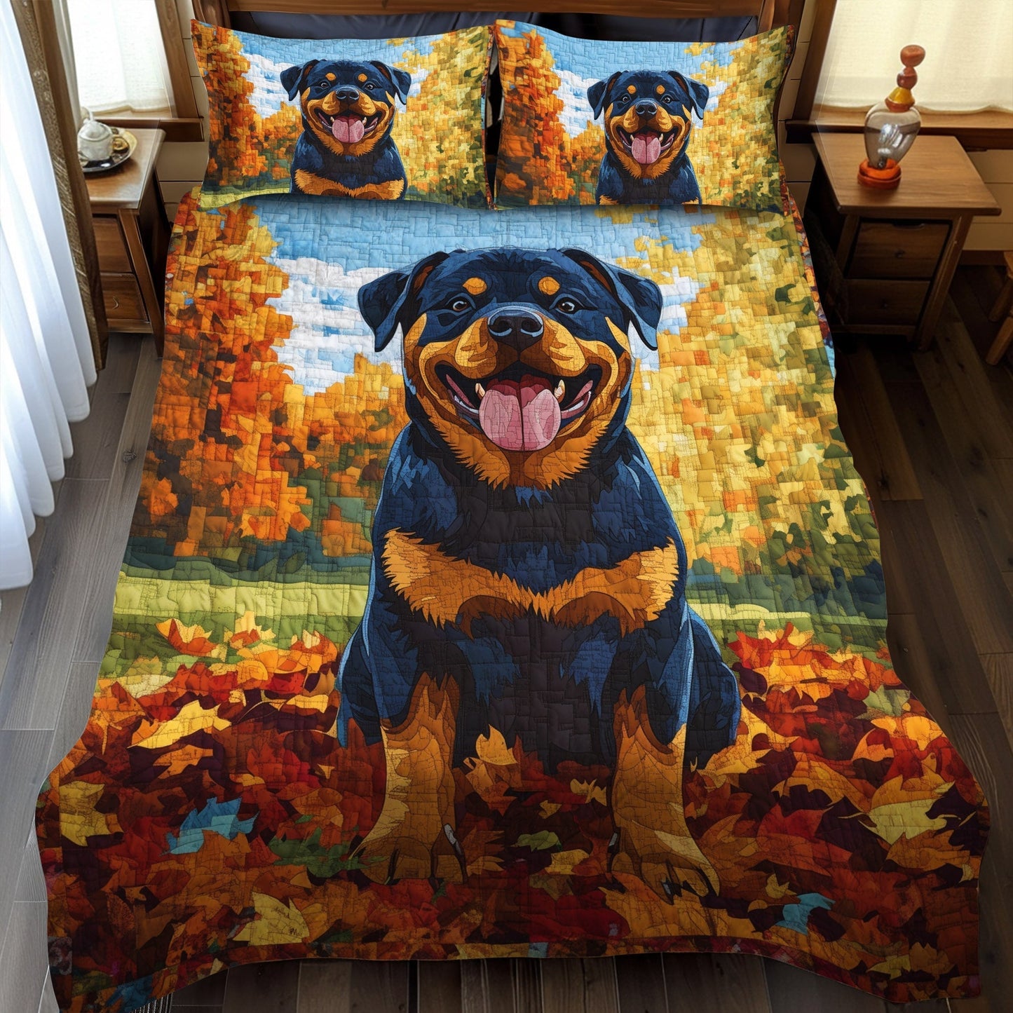 Autumn Best Friend 3-Piece Quilted Bedding Set - Single (59" x 70")